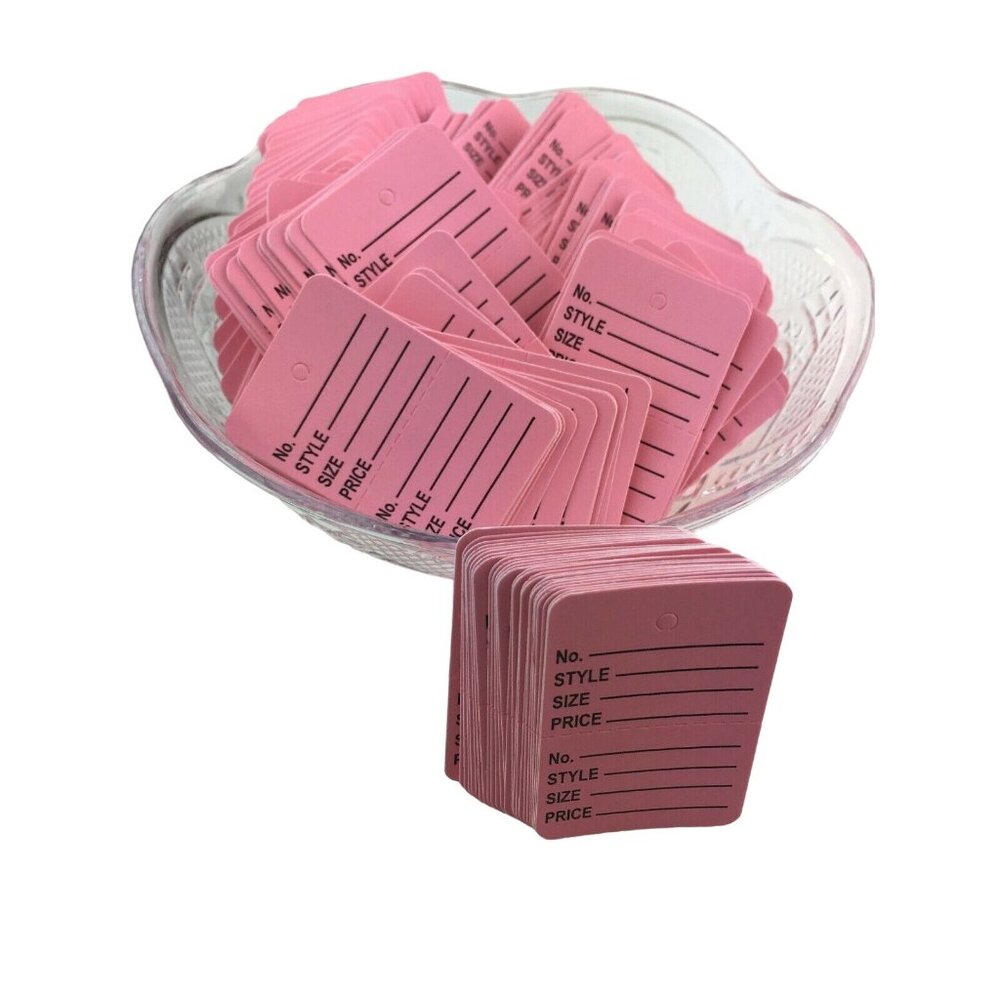 Pink Price Garment Clothes Tags Inventory Junk Journal Ephemera Lot 50 mq
